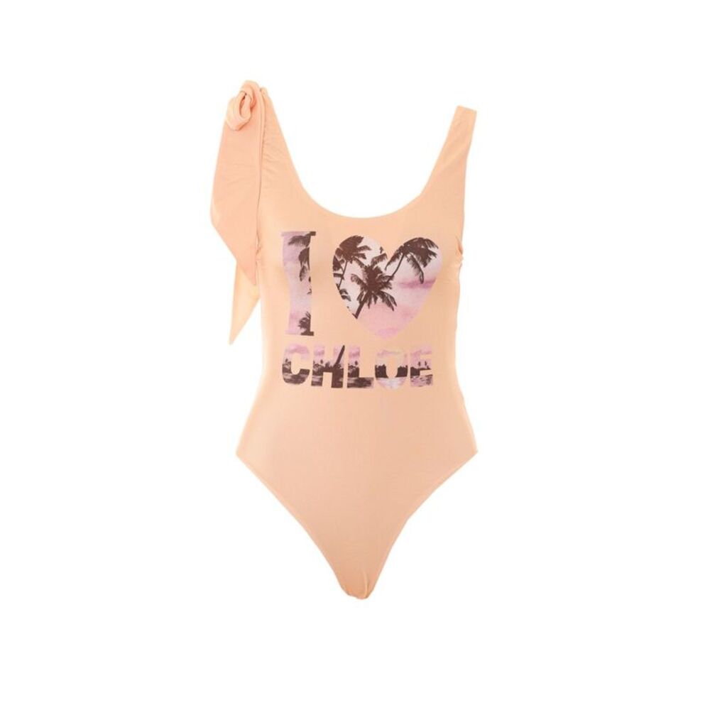 Chloe' Women Logo One Piece Swimwear With Knotted Shoulder